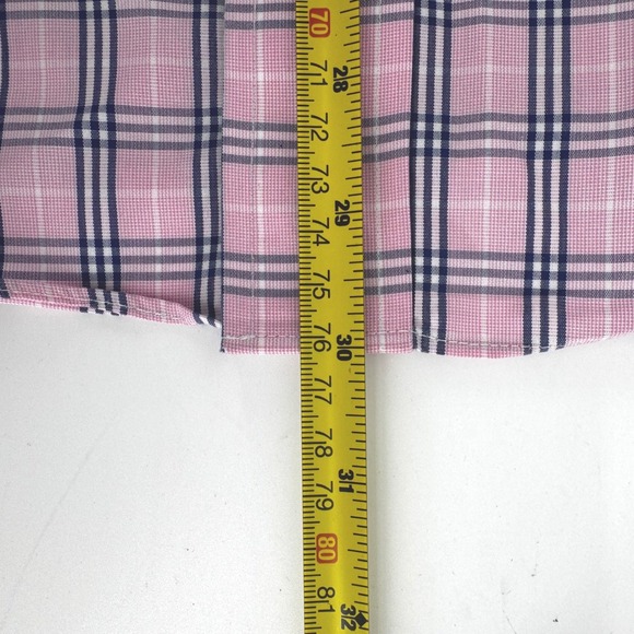 Brooks Brothers Regent Dress Shirt Mens 16.5 35 Pink Blue Plaid Non-Iron Cotton - Picture 9 of 9